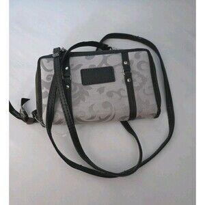 THIRTY ONE bags Wristlet WALLET Crossbody Bag Gray Checkbook  Zippered